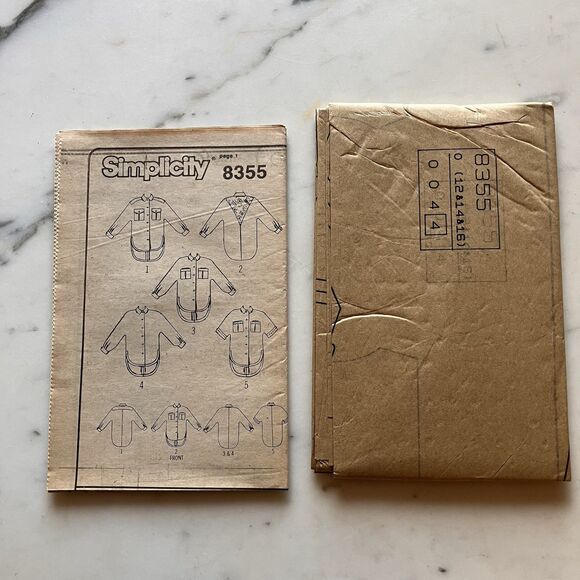 Vintage Simplicity 8355 Misses Loose-Fitting Shirt Pattern Size 12-14-16 Uncut - Picture 8 of 8